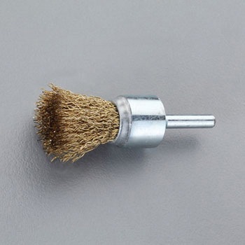 25mm/6mm軸 軸付ブラシ(エンド型/スチール製) エスコ