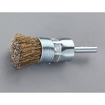 20mm/6mm軸 軸付ブラシ(エンド型/スチール製) エスコ