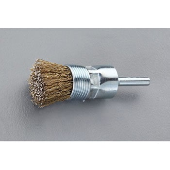 25mm/6mm軸 軸付ブラシ(エンド型/スチール製) エスコ