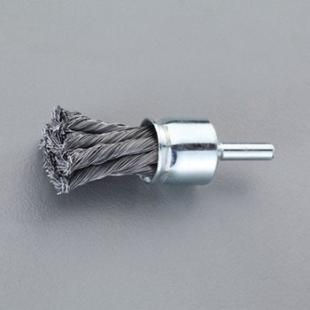 13mm/6mm軸 軸付ブラシ(エンド型/スチール製ツイスト) エスコ