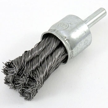 20mm/6mm軸 軸付ブラシ(エンド型/スチール製ツイスト) エスコ