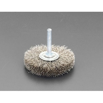100mm/6.0mm軸 軸付ブラシ(平型 ステンレス製) エスコ