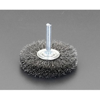 100mm/6.0mm軸 軸付ブラシ(平型 スチール製) エスコ