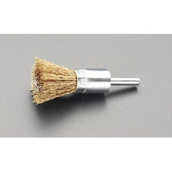 15mm/6.0mm軸 軸付ブラシ(エンド型 スチール製) エスコ