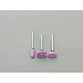 8.9x16mm/3mm軸 軸付砥石(赤 2本) エスコ