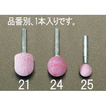 25x25mm/6mm軸 軸付砥石(赤) エスコ