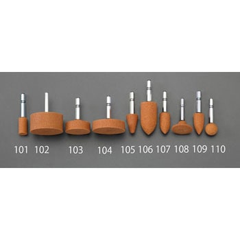 19x28mm/6角軸 軸付砥石(傘/WA) - エスコ