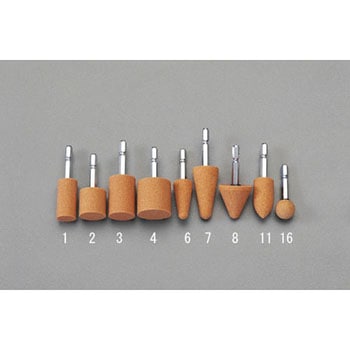 25x38mm/6角軸 軸付砥石(ストレート/WA) エスコ