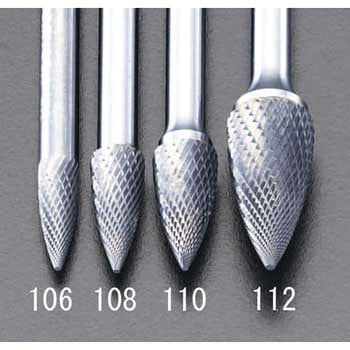 6x16mm/6mm軸 [Coated]超硬バー - エスコ