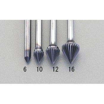 6x 4mm/6mm軸 [Coated]超硬バー エスコ