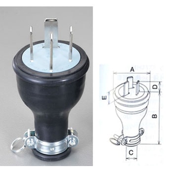 AC250V/30A 防水型プラグ(接地3P) エスコ