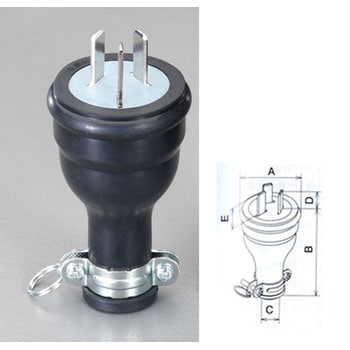 AC250V/20A 防水型プラグ(3P) エスコ