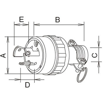 AC250V/20A 防水型コネクター(2P) エスコ