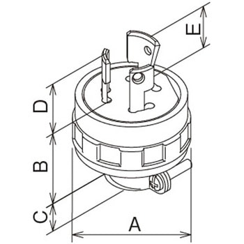 AC250V/20A プラグ(2P) エスコ