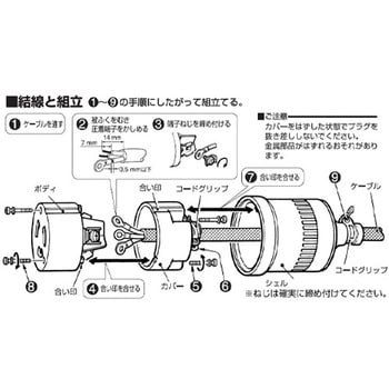250V/30A 防水型引掛けコネクター(接地2P) エスコ
