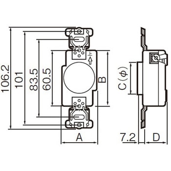 250V/15A 埋込コンセント(3P) エスコ