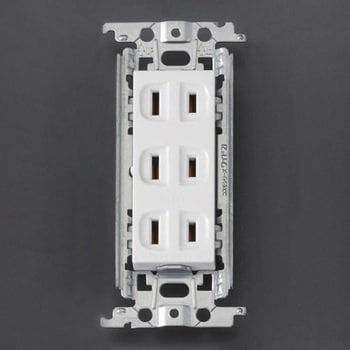 125V/15A 埋込コンセント (3口) - エスコ