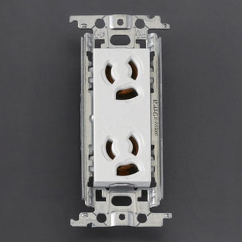 125V/15A 埋込コンセント (2口/抜止/接地) エスコ