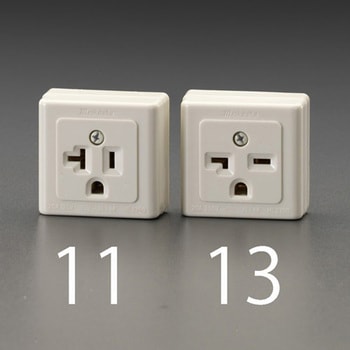 250V/20A 接地付角型コンセント(接地2P) エスコ