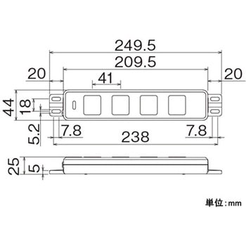 125V/15A 機器用接地コンセント(4個口) エスコ