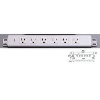 125V/15A 機器用接地コンセント(6個口) エスコ