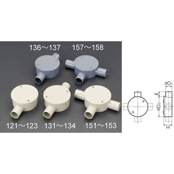 Φ28mm 露出ボックス(VE管用/1方向)ベージュ エスコ