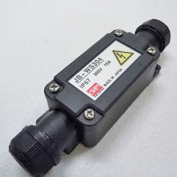 4極(300V/15A) 端子台付中継ボックス(黒) エスコ