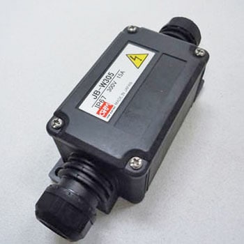 5極(300V/15A) 端子台付中継ボックス(黒) エスコ