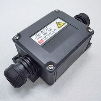 7極(300V/15A) 端子台付中継ボックス(黒) エスコ