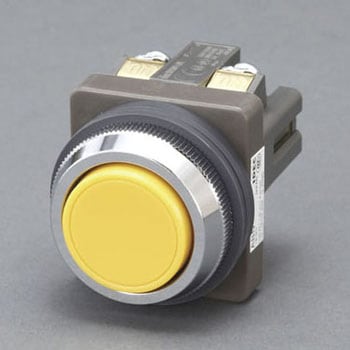 EA940D-3Y 1a-1b/30mm 押しボタンスイッチ(平型/黄) エスコ 非