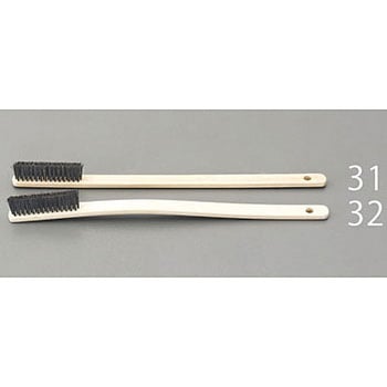 295mm 4行 竹ブラシ(曲・豚毛製) エスコ