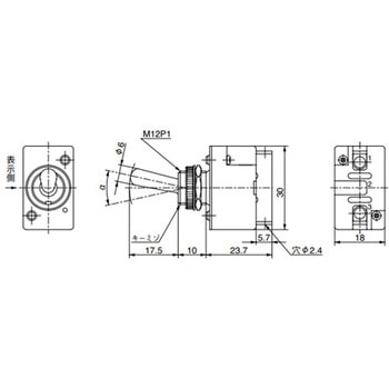 125V/15A(12mm) 単極双投/トグルスイッチ エスコ