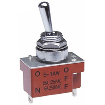 125V/15A(12mm) 単極双投/トグルスイッチ(防水型) エスコ