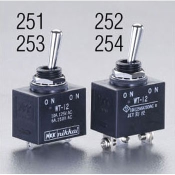 125V/10A(12mm) 単極双投/トグルスイッチ(防水型) エスコ