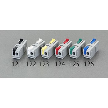 スクリューレス端子台(連結用/緑) エスコ