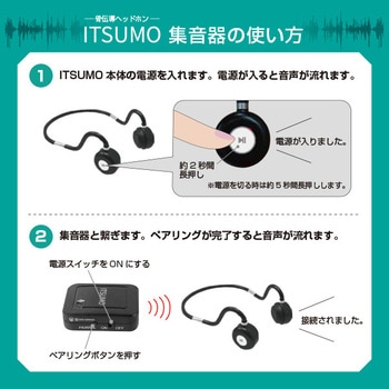ワイヤレスイヤホン 骨伝導ヘッドフォン ITSUMO 充電式