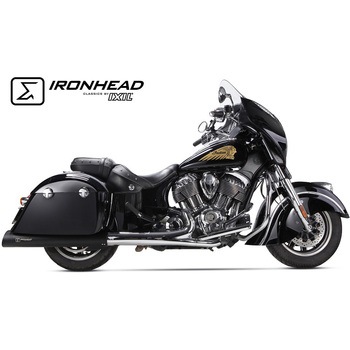 IRONHEAD(アイアンヘッド) INDIAN CHIEF(インディアン チーフ) HC2-1B 左右2本出し スリップオン マフラー ブラック MAD MAX(マッドマックス)