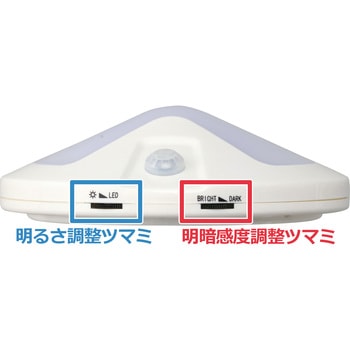LEDセンサーライト 丸型 明暗感度調整・調光機能付き 4WAY モノタロウ