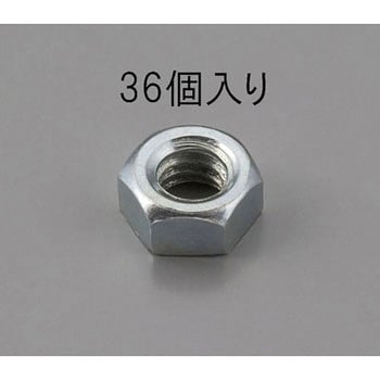 W1/4 x1.6 六角ナット(ユニクロメッキ/36個) エスコ