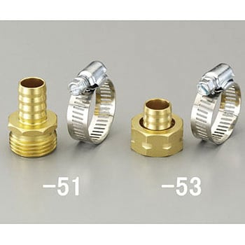 3/4"NHx15mm 雄ねじステム(ホースバンド付) エスコ