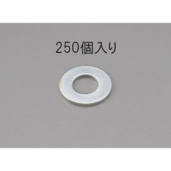 M 2 平ワッシャー(ユニクロメッキ/250枚) - エスコ