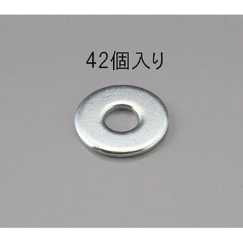 W1/4 x1.6 平ワッシャー(ユニクロメッキ/42個) エスコ