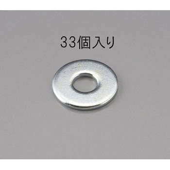 W5/16x1.6 平ワッシャー(ユニクロメッキ/33個) エスコ