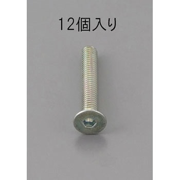 M6 x12mm 六角穴付皿頭ボルト 三価クロメート/12本 - エスコ