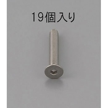 M4 x 6mm 六角穴付皿頭ボルト(ステンレス/19本) エスコ