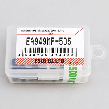M5 x 5mm 六角穴付止ねじ(クロメート/19本) エスコ