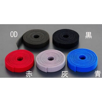 16mmx2.0m 両面マジックバンド(黒) エスコ