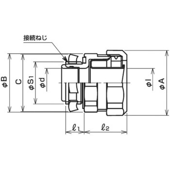 ケイフレックス用コネクタ ノックアウト接続用 管用平行おねじ付き