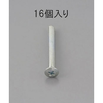 M6 x12mm 鍋頭小ねじ(ユニクロメッキ/16本) エスコ
