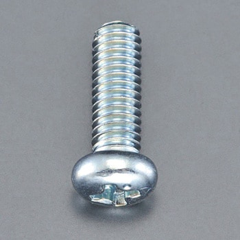 M6 x12mm 鍋頭小ねじ(ユニクロメッキ/16本) - エスコ